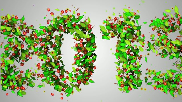 2015 New Year Leaves Particles Looping Animation