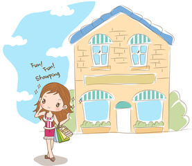 Illustration of shopping