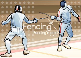 Fototapeta na wymiar Illustration of fencing