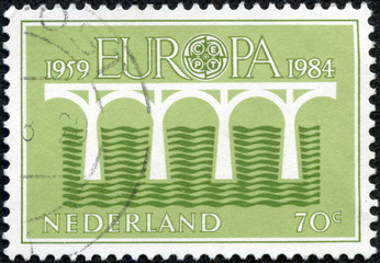 stamp shows image of a viaduct