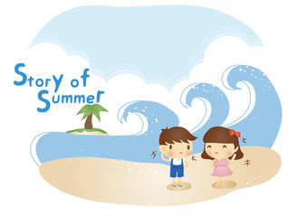 Obraz na płótnie Canvas Illustration of summer