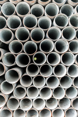 Stack of iron pipes