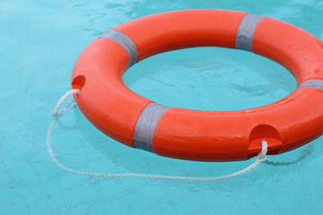 Ring buoy in the swimming pool.