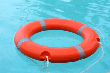 Ring buoy in the swimming pool.