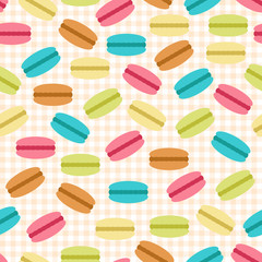 Seamless pattern of macarons