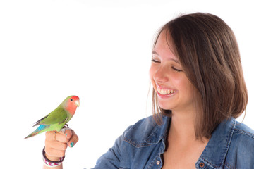 la jeune fille et l'oiseau