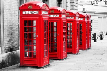 Telefonzellen in London im Color-Key-Verfahren