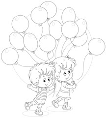 Children with balloons
