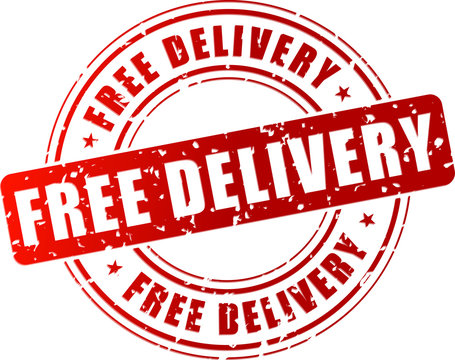 Vector free delivery stamp