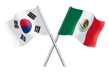 Flags : South Korea and Mexico