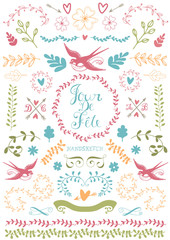 Floral doodle collection