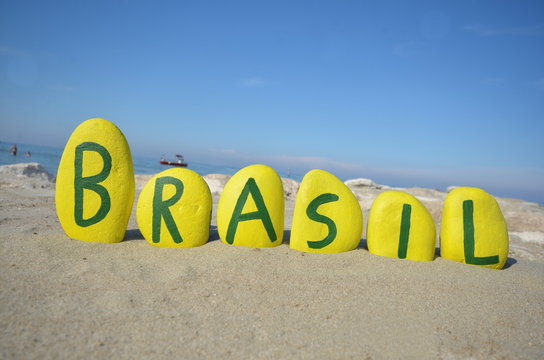 Brasil, souvenir on yellow stones
