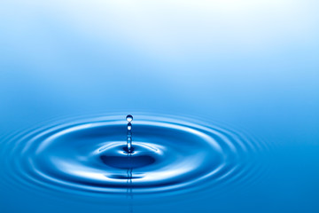 Water  drop falling to a liquid surface