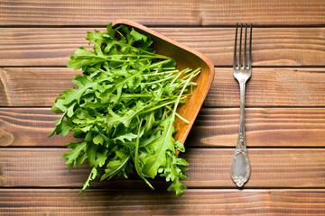 arugula leaves in bowl