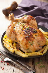 whole roasted chicken with pepper thyme potato
