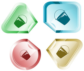 Bucket. Vector sticker.