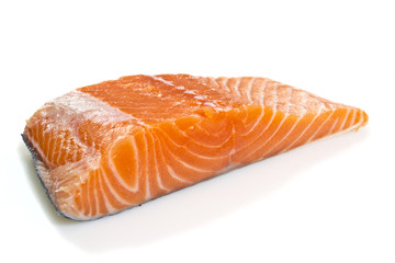 Salmon fillet isolated on white background