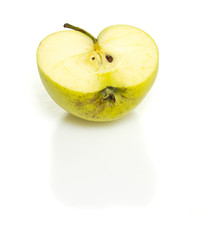 Sliced apple isolated on white background