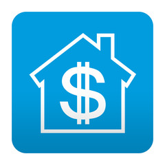 Etiqueta tipo app azul simbolo banco