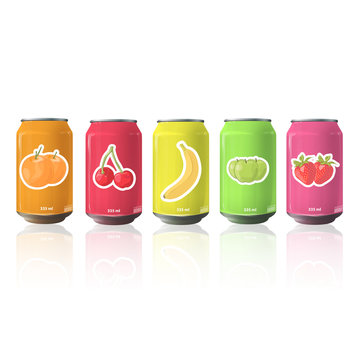 Set of colorful fruit juice. Vector design