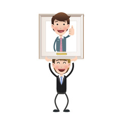 Business people inside frame over white background
