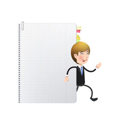 Businessman with book over white background