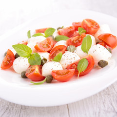 salad with tomato,mozzarella and basil