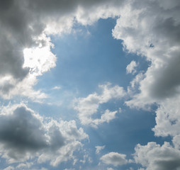 Dramatic sky with storm clouds