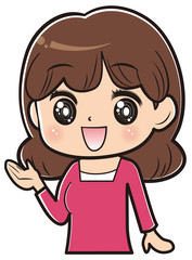 紹介する女性