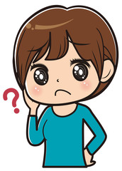 疑問を持つ女性