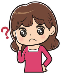 疑問を持つ女性