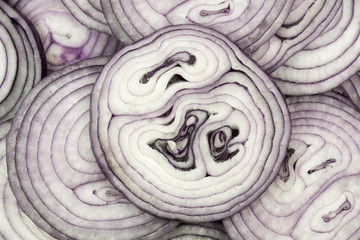 Obraz premium This pattern consists of sliced ​​red onion