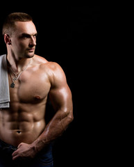 Fototapeta na wymiar strong muscular man