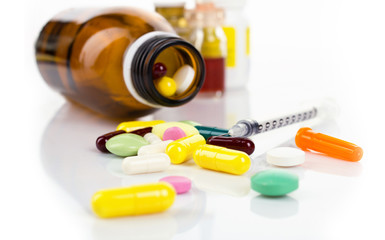 insulin syringe and  drugs