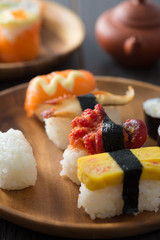 sushi and rolls