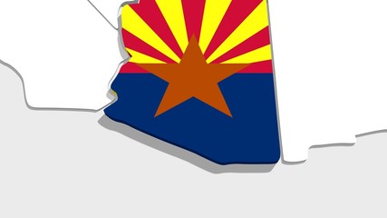 arizona 3d map textured by flag