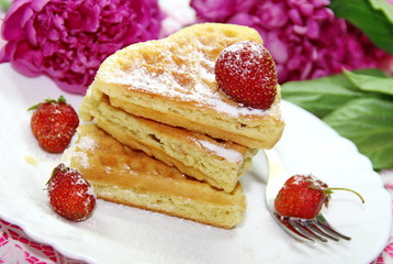 Waffels and berries