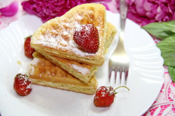 Waffels and berries