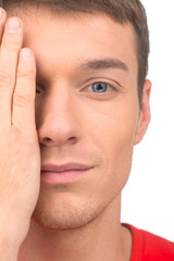 Obraz premium przystojny, młody chłopak na białym tle.