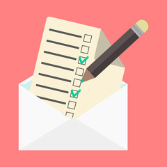 open envelope and check list