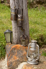 lamparas y faroles vintage de mineria