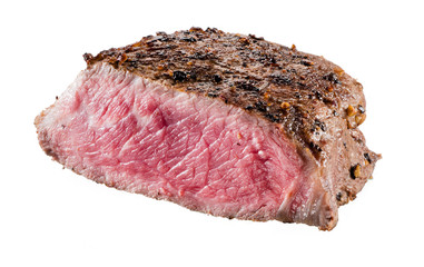 Steak de boeuf isolé sur fond blanc
