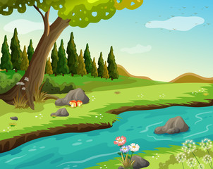 Fototapeta premium A river at the forest