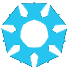 A blue snowflake