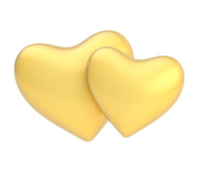 Pair of hearts composition isolated