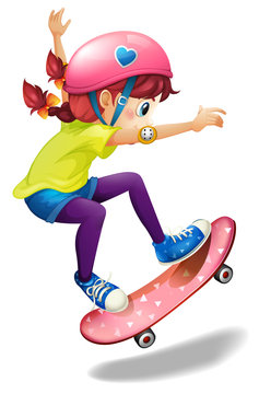 A young woman skating