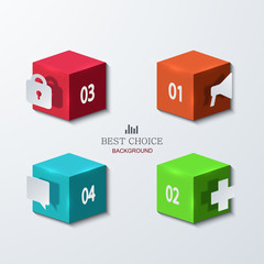 Vector modern cube infographics element design.
