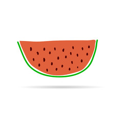 slice of watermelon cartoon vector
