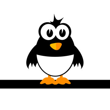 sweet and cute penguin color vector