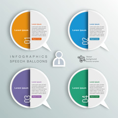 Infographics Background Speech Balloon